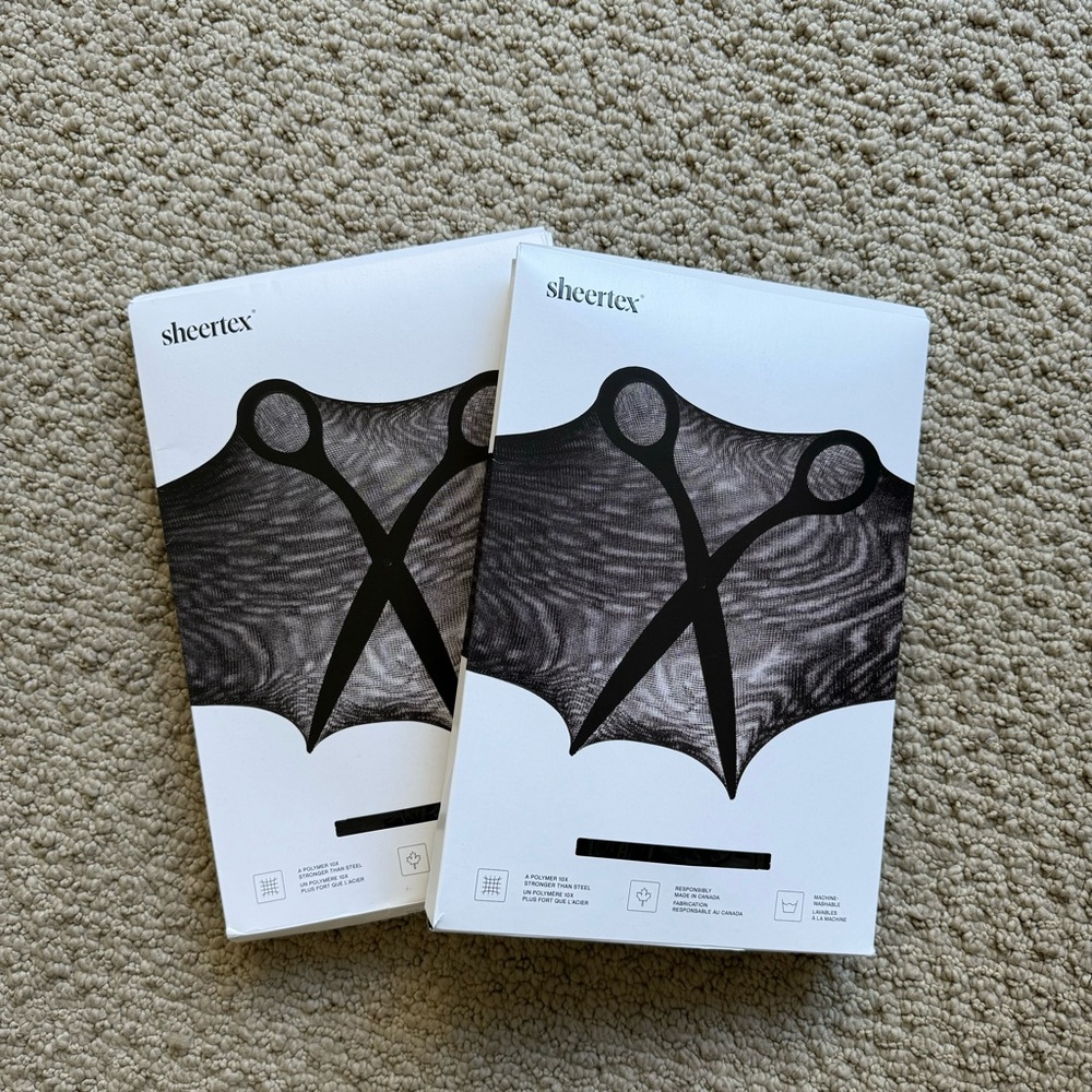 Sheertex Control Top Sheer Rip-Resist Tights - 2 Pairs! Size Small